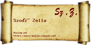 Szoó Zella névjegykártya